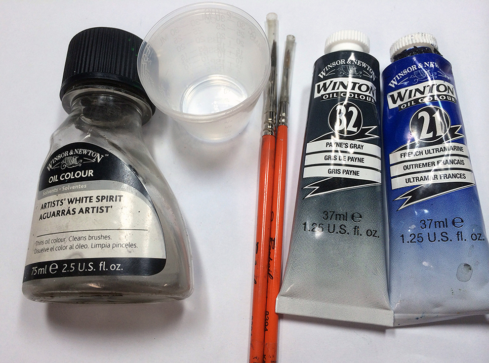 Hobby tutorial: white oil wash Trying to get white into small crevasses?  Thin down some white oil paint with mineral spirits and let capillary  action do, By D.Ozborne Art Studio